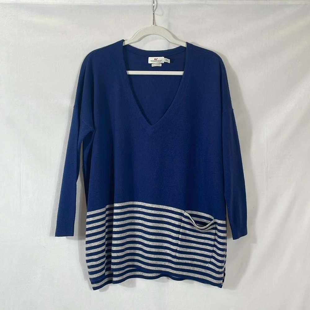 Vineyard Vines Sweater XS Relaxed Oversized Wool Cashmere Blend Navy EUC - Picture 1 of 11